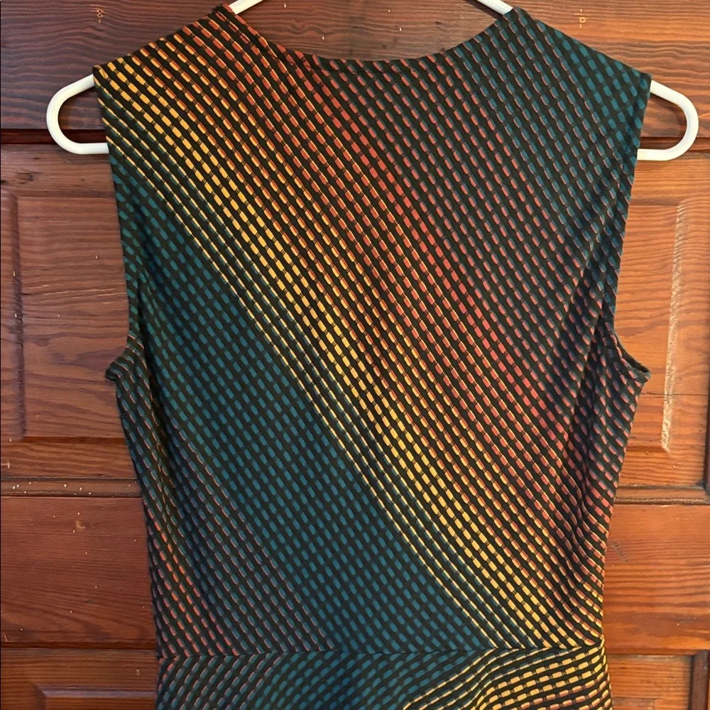 BCBGMAXAZRIA Tracie Striped Asymmetric Hem Dress size Small